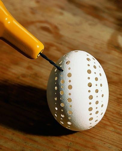 Pebaro 0354 Bastelset Eiergravieren, batteriebetriebener Gravierstift, 2 Schleifstifte, 1 Bohrer, Ei