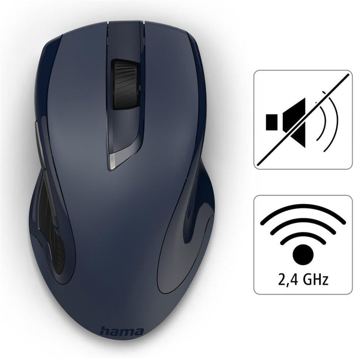Hama Computermaus kabellos (Funkmaus mit 7 Tasten, Geräuschlose Laserfunkmaus für PC, Laptop und Not