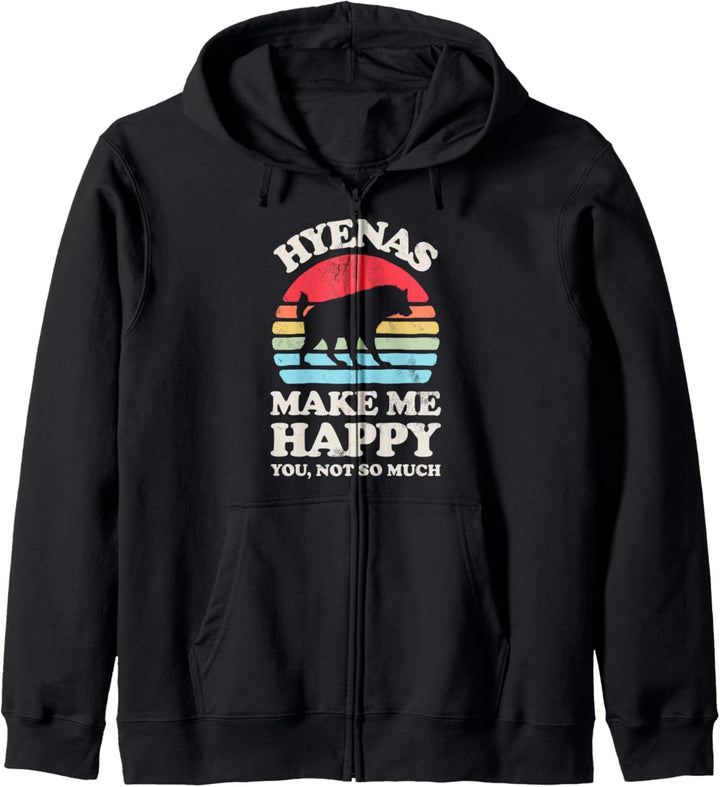 Hyenas Make Me Happy You Not So Much Funny Hyena Lover Retro Kapuzenjacke