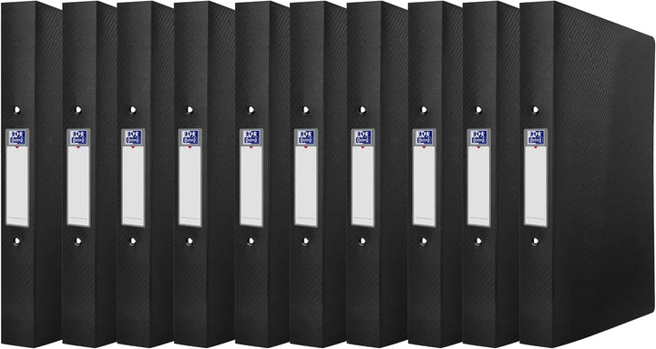 Oxford Ringbuch A4, Rückenbreite 4 cm, 2 Ringe, schwarz, 10 Stück, 10