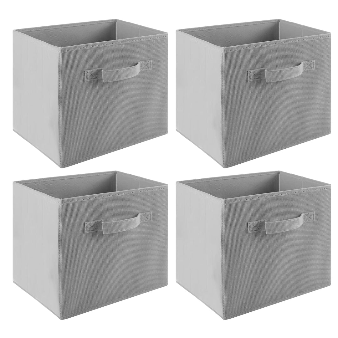 LONENESSL Faltbare Aufbewahrungsboxen mit Griff, 4 Stück Stoff Faltbare Aufbewahrungswürfel 27 x 27