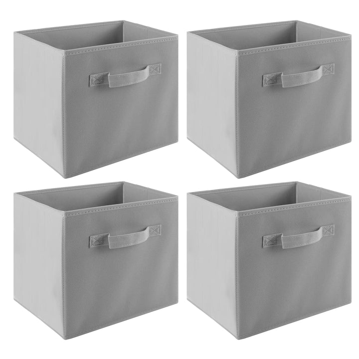 LONENESSL Faltbare Aufbewahrungsboxen mit Griff, 4 Stück Stoff Faltbare Aufbewahrungswürfel 27 x 27