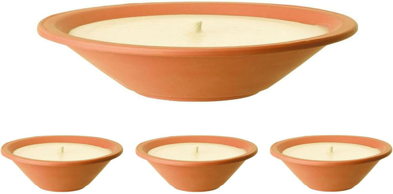 Flammschalen für draussen 4 Stück - Outdoor-Kerzen Terracotta - Perfekt für deinen Garten - Feuersch