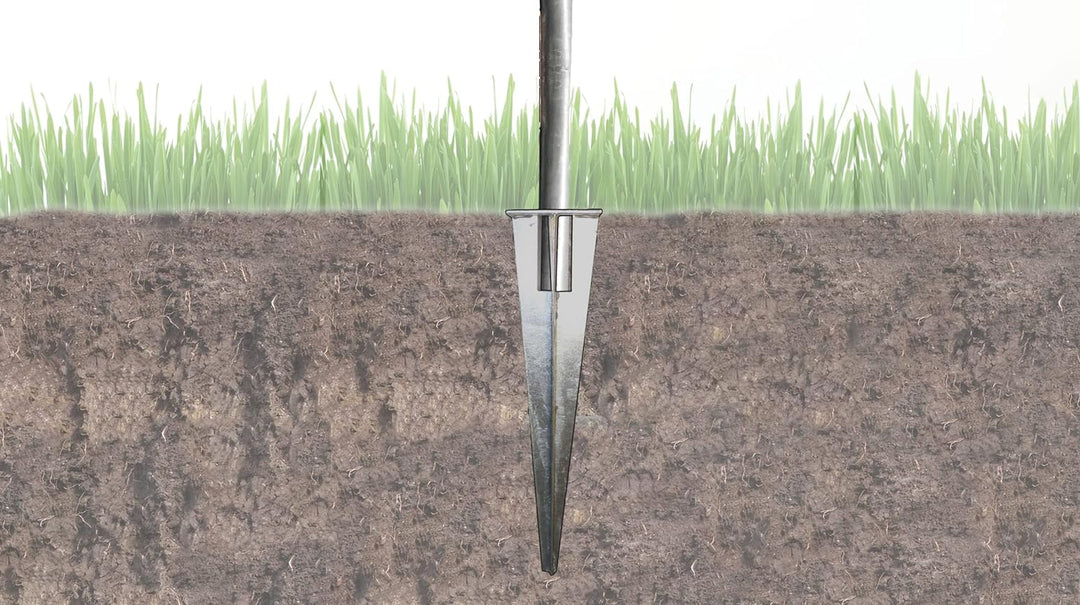 10x Zaunpfosten Einschlaghülse 34mm Bodenhülse Zaunpfahl Bodeneinschlaghülse