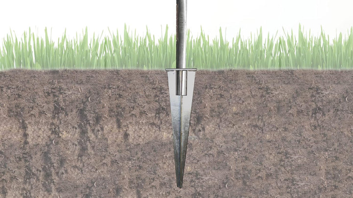 10x Zaunpfosten Einschlaghülse 34mm Bodenhülse Zaunpfahl Bodeneinschlaghülse