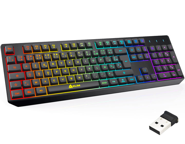 KLIM Chroma Tastatur Gamer AZERTY Wireless - French Layout