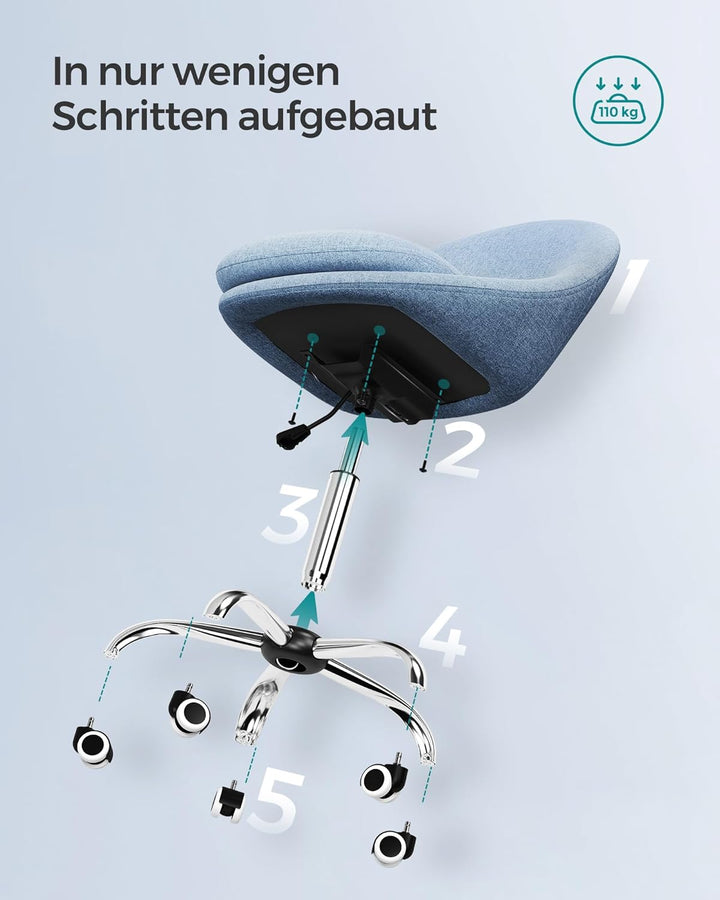 SONGMICS Homeoffice Stuhl, Drehstuhl, Schreibtischstuhl, Schaumstoffpolsterung, höhenverstellbar, fü