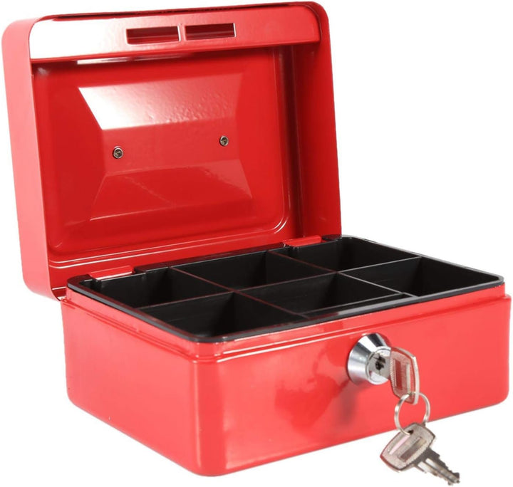 Geldkassette, Feuerfeste Wasserdichte Box Mini Tragbarer Stahl Geldkasse Abschliessbar Bargeld Geld