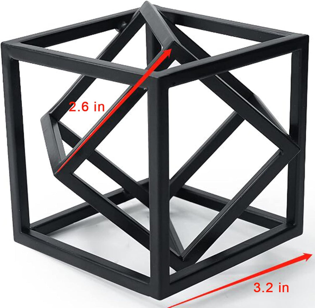 Aoneky Würfel Geometrische Eiserne Statue - Moderner Skulptur für Schlafzimmer, Salon,Haus, Bücherre