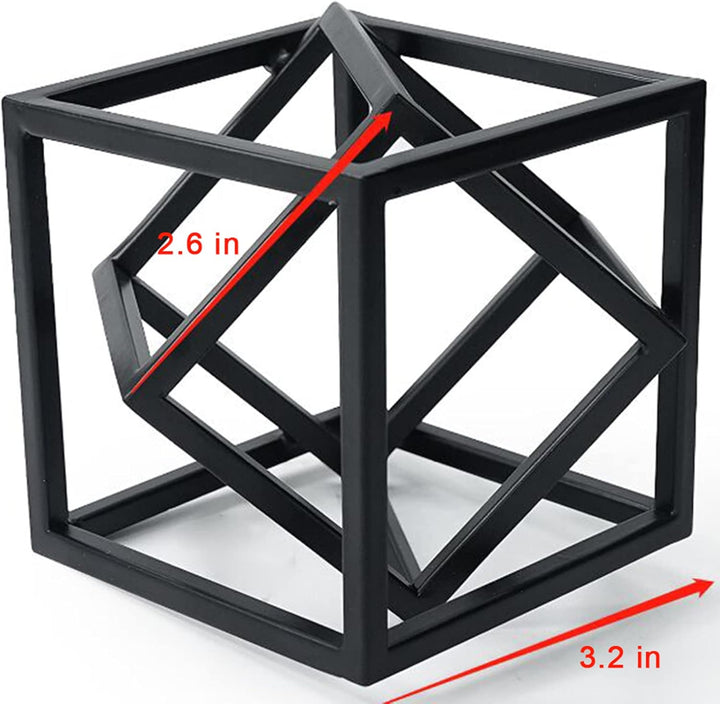Aoneky Würfel Geometrische Eiserne Statue - Moderner Skulptur für Schlafzimmer, Salon,Haus, Bücherre
