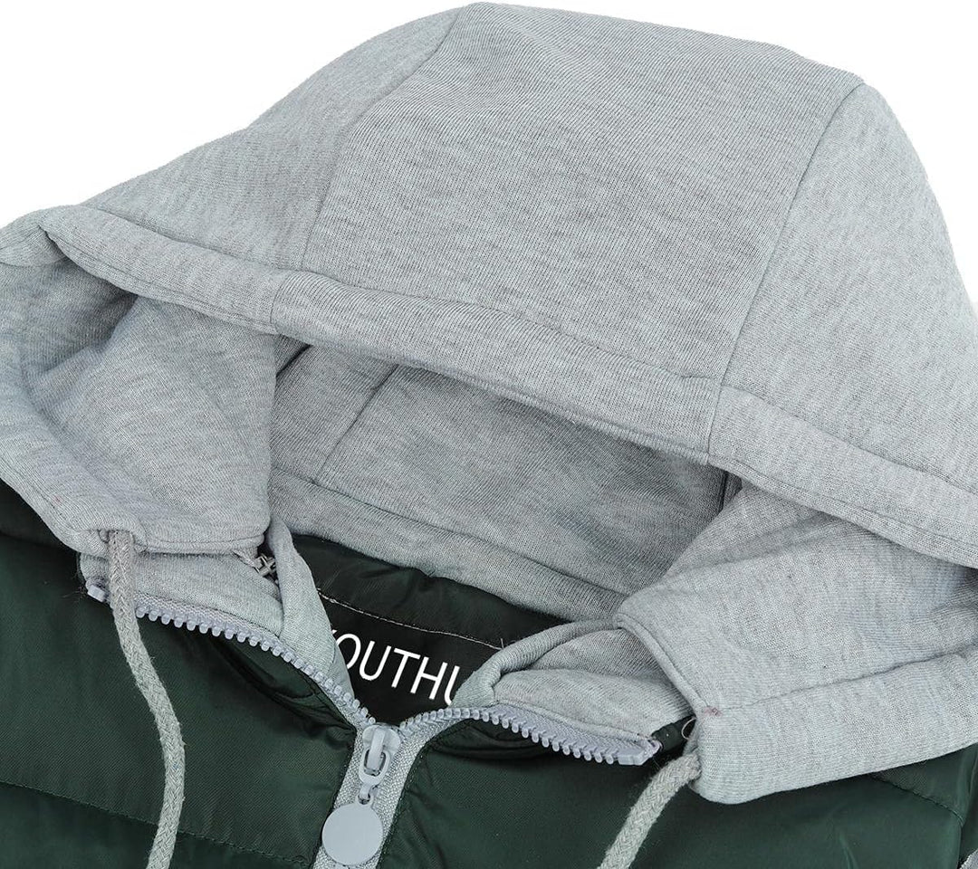 YOUTHUP West Damen Steppweste mit Kapuze Leicht Winterweste Freizeit Outdoor Ärmellos Jacke Gilet Bo