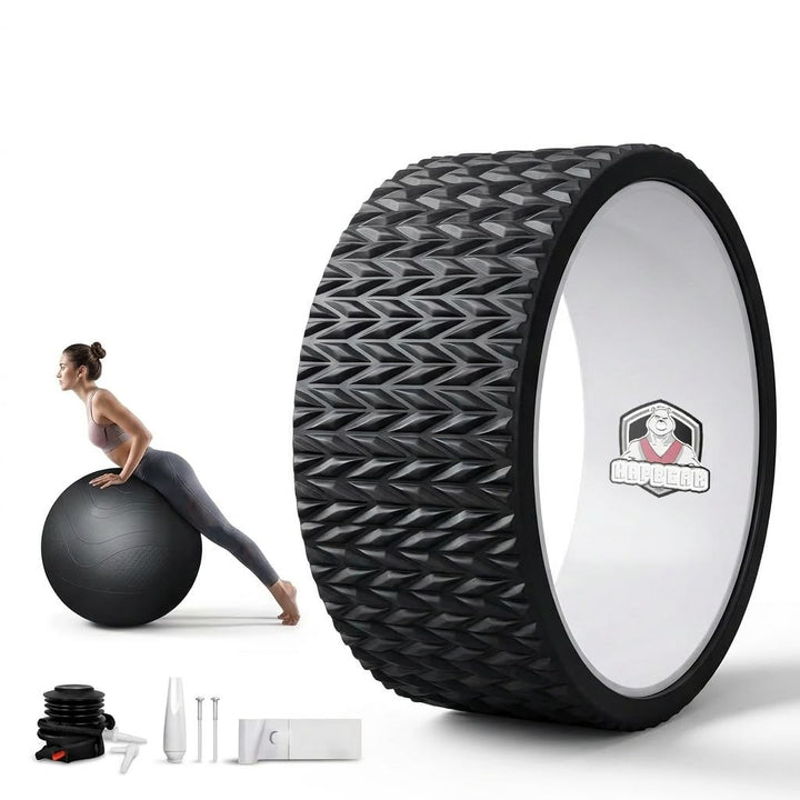 HAPBEAR Yoga Rad Set – 30 cm PP Kern für Wirbelsäulen-Alignment, Rückenschmerzen lindern & Core-Stär