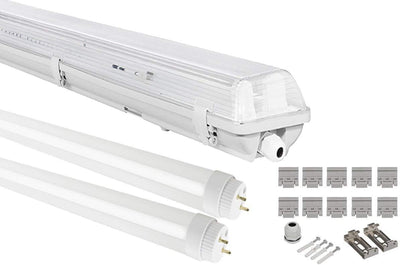 LumenTEC 4x G13 LED Feuchtraumleuchte IP65, 2x T8 LED, 36W 3600LM 120cm, IP65 LED Feuchtraumleucht,