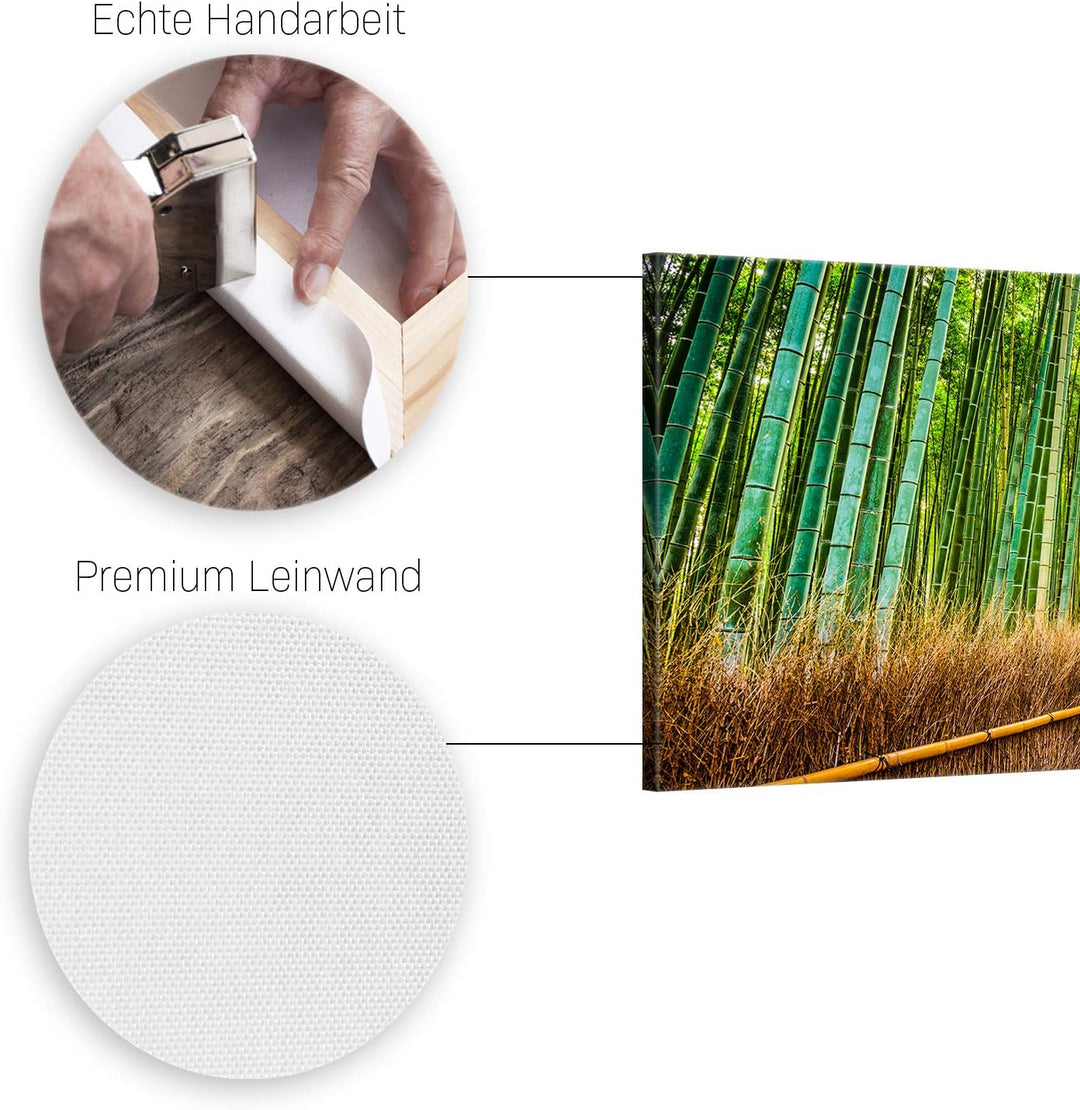 ge Bildet Bild auf Leinwand | Landschaftsbilder - Bambus Wald in Kyoto - Japan J in 100x40 cm als Pa