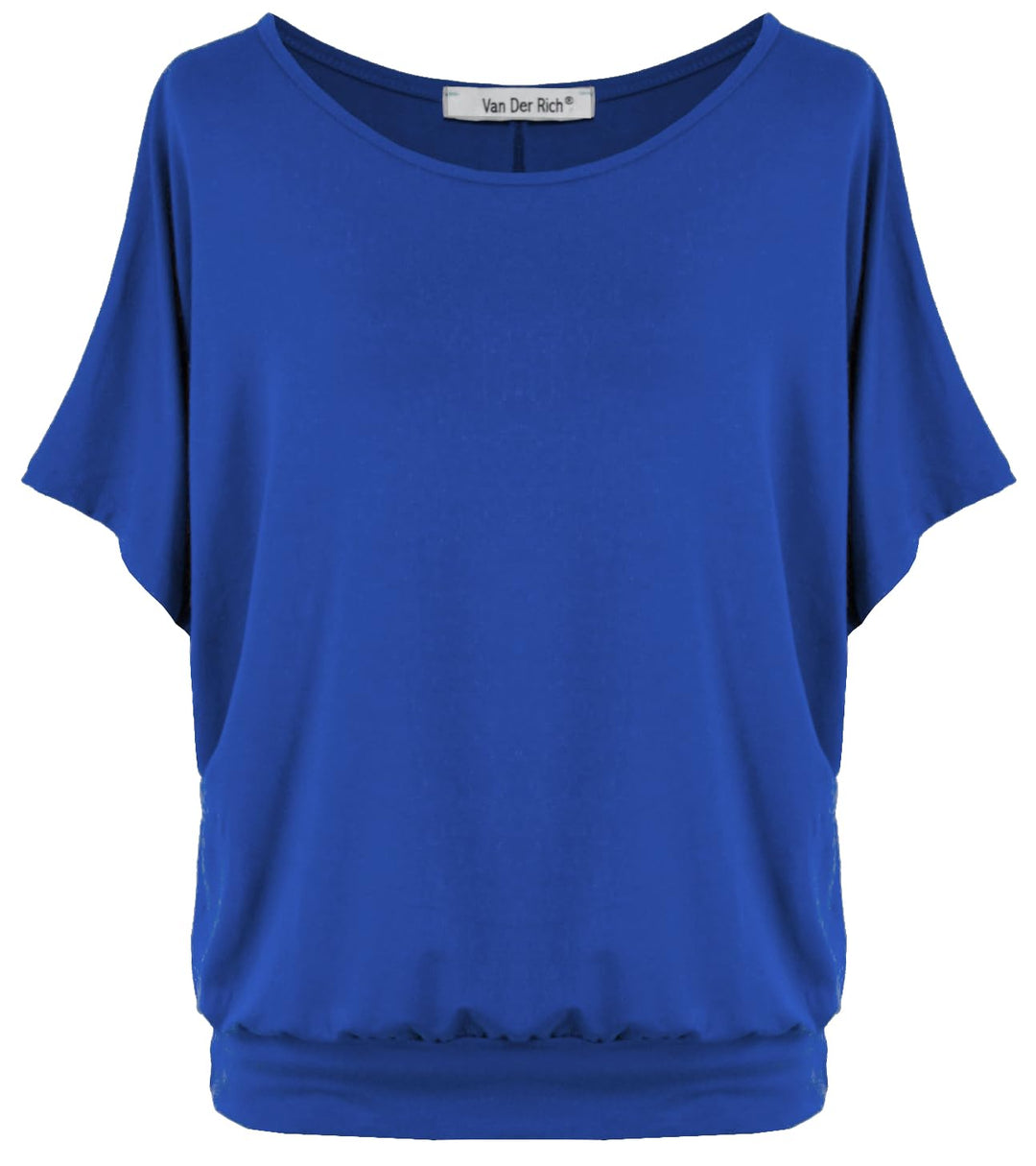 Van Der Rich ® - Oversize T-Shirt mit Fledermausärme - Damen Royalblaue M, Royalblaue M