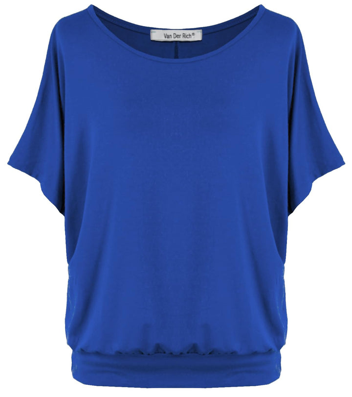 Van Der Rich ® - Oversize T-Shirt mit Fledermausärme - Damen Royalblaue M, Royalblaue M