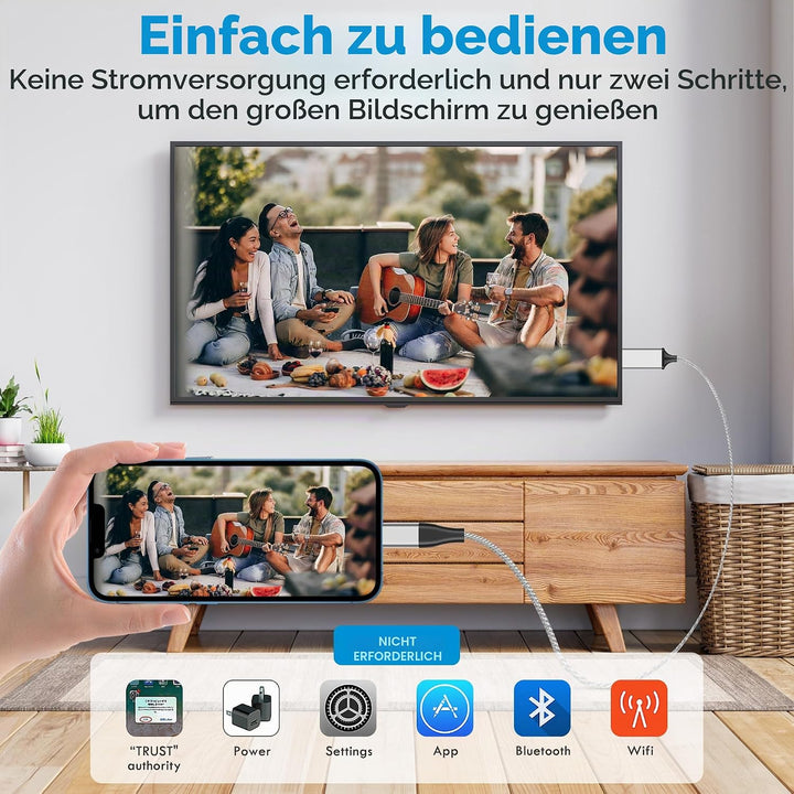 lulaven HDMI-Kabel für iPhone,2,0 m,HDMI-Verbindungskabel,iPhone/Pad/Pod zu TV/Monitor/Projektor,Kom