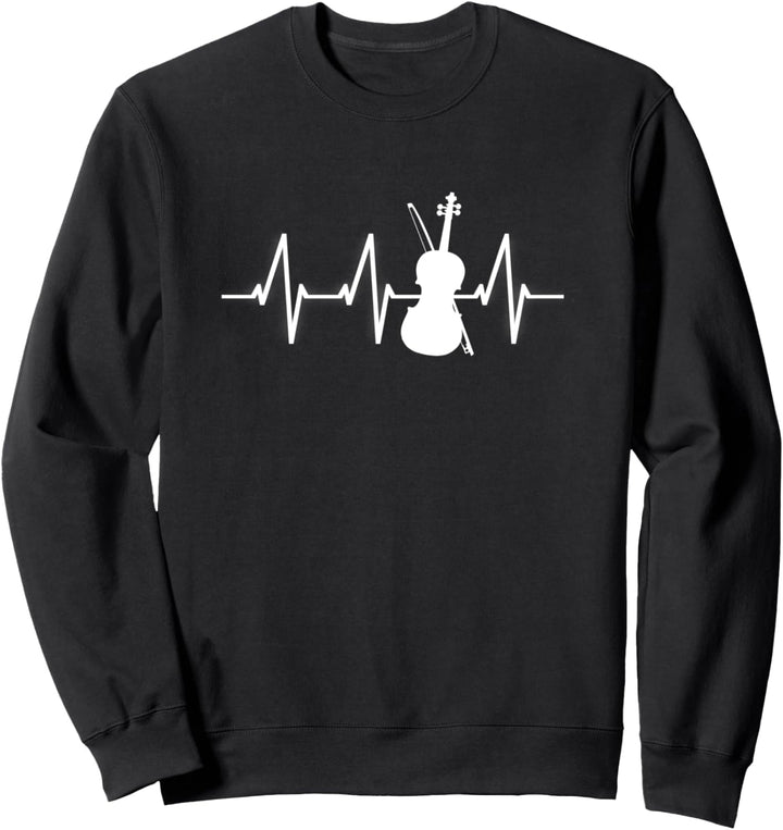 Geige Herzschlag Heartbeat Geiger Violinist Geschenk Sweatshirt
