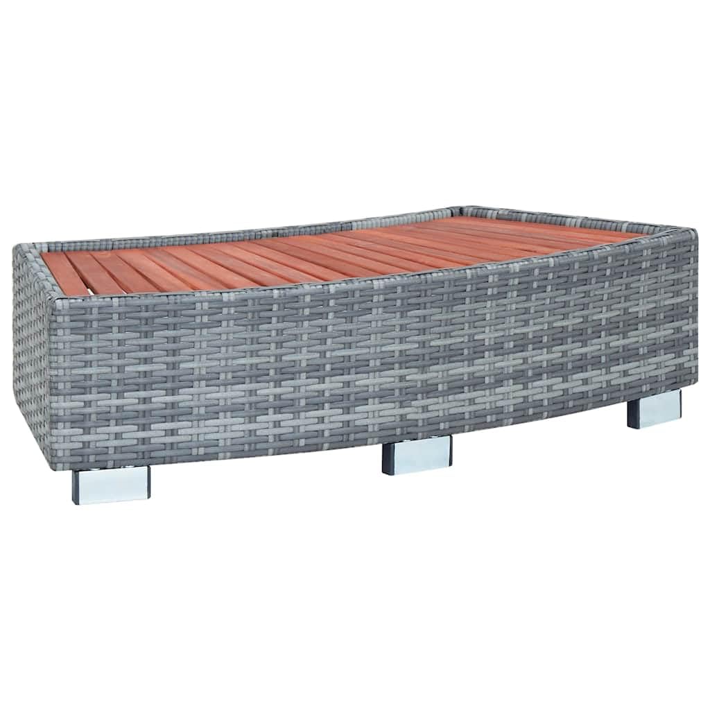 Marche de spa Gris Résine tressée 92 x 45 x 25 cm Grau, Grau