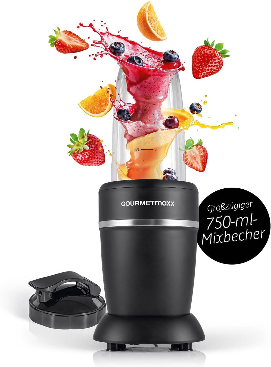 GOURMETmaxx Mixer & Smoothie Maker 4-tlg. | Standmixer elektrisch für den Vitaminkick to go | Nutrit