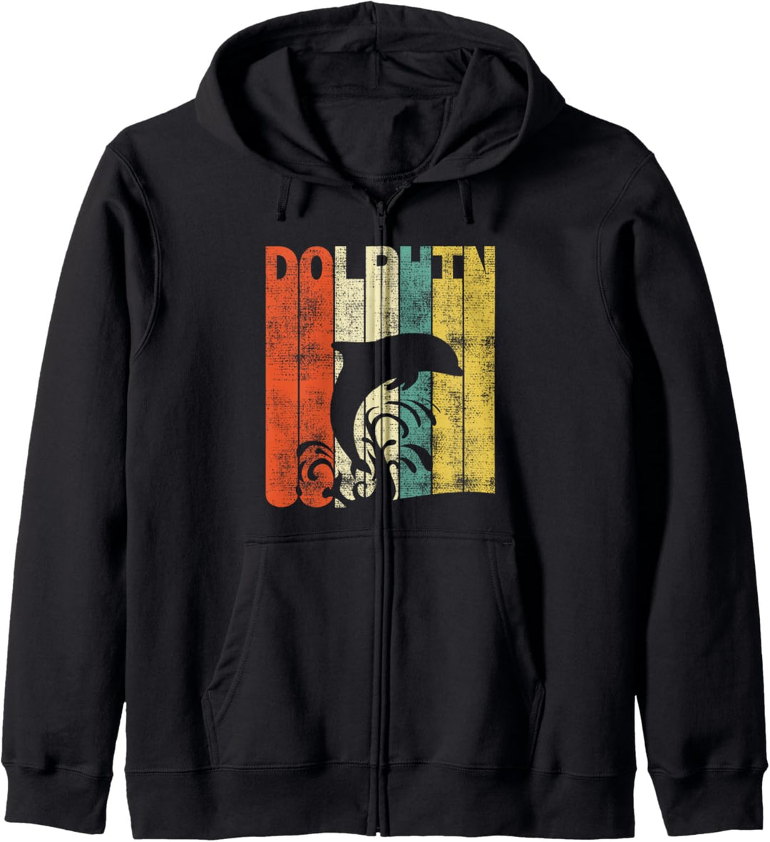 Retro Delfin Meer Flosse Säugetier Vintage Geschenk Kapuzenjacke