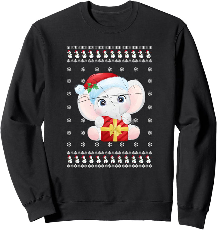 Weihnachten Geschenk Afrika Tier Ugly Christmas Elefant Sweatshirt