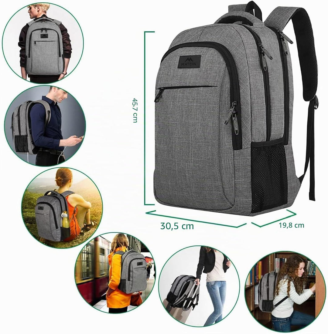MATEIN Reise Laptop Rucksack 15.6 Zoll Multifunktion Notebook Laptoprucksack Business Arbeit Backpac