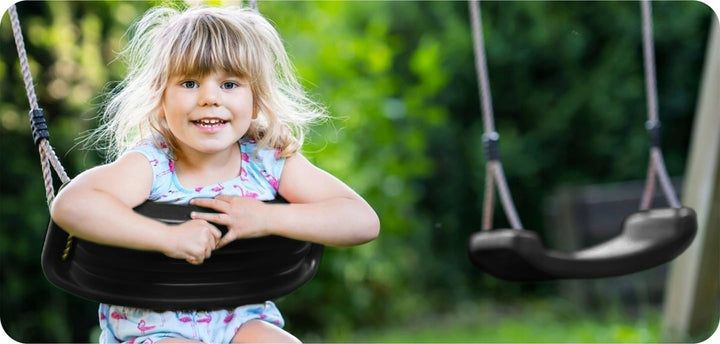KRUMAD Kinderschaukel Outdoor &amp; Indoor, Ergonomische Schaukel Kinder, Höhenverstellbaren Seilen 115–