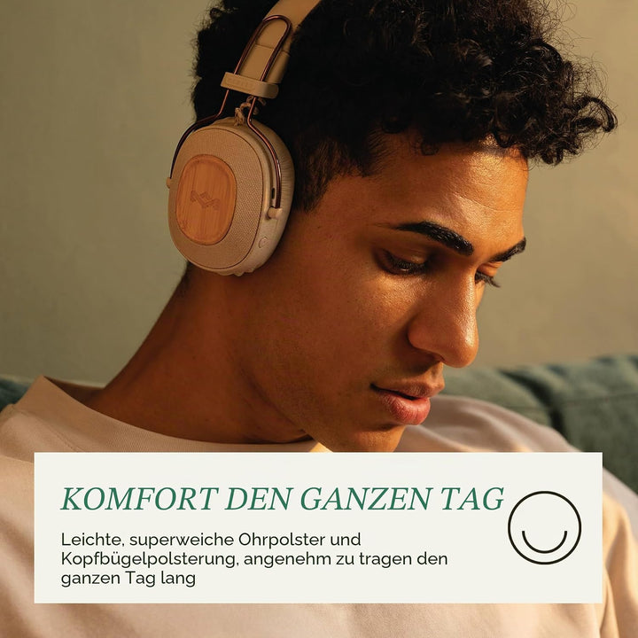 House of Marley Positive Vibration Riddim kabellose On-Ear Bluetooth Kopfhörer - 50 Std. Spielzeit,