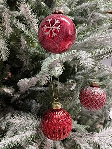 MC-Trend 12er Set edle Luxus Glas Weihnachtskugeln Ø 6cm Weihnachtsbaum Kugeln Christbaumkugeln Weih
