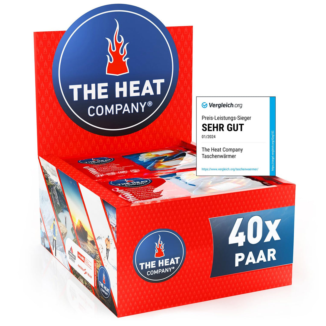 THE HEAT COMPANY Handwärmer - 10 oder 40 Paar - EXTRA WARM - Taschenwärmer Wärmepads - Fingerwärmer: