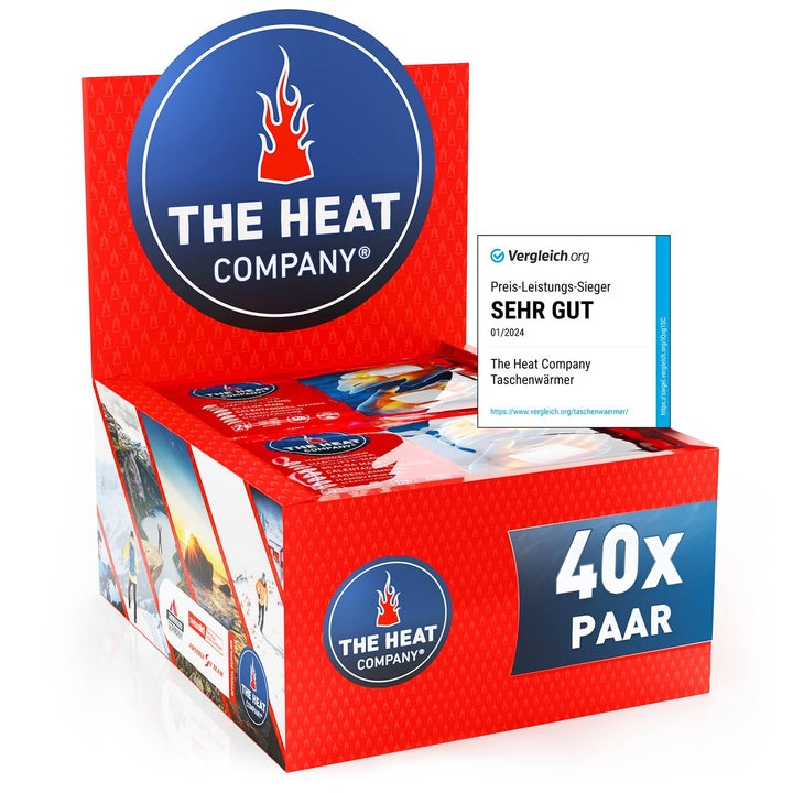 THE HEAT COMPANY Handwärmer - 10 oder 40 Paar - EXTRA WARM - Taschenwärmer Wärmepads - Fingerwärmer:
