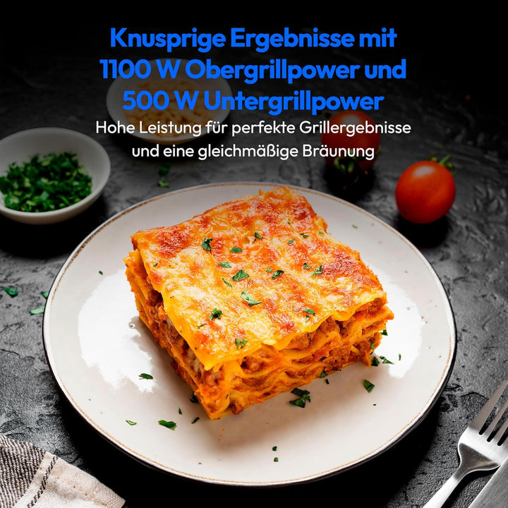 MEDION Mikrowelle mit Grill und Heissluft (25 Liter, 900 Watt, 1100 W Obergrill & 500 W Untergrill,
