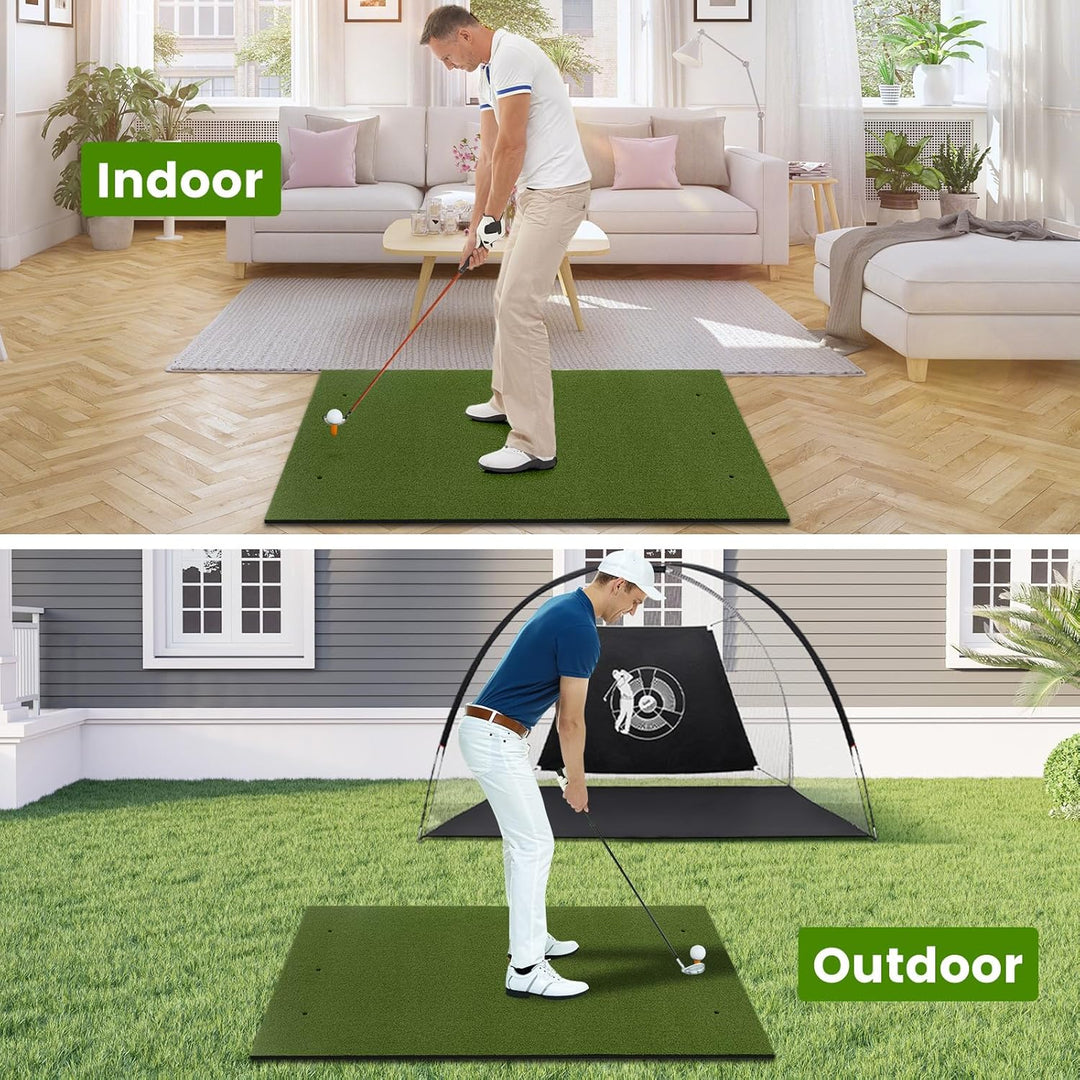 LIFEZEAL Golf Übungsmatte, Abschlagmatte Golf mit 6 Abschlagpositionen, Outdoor Sports Golf Training