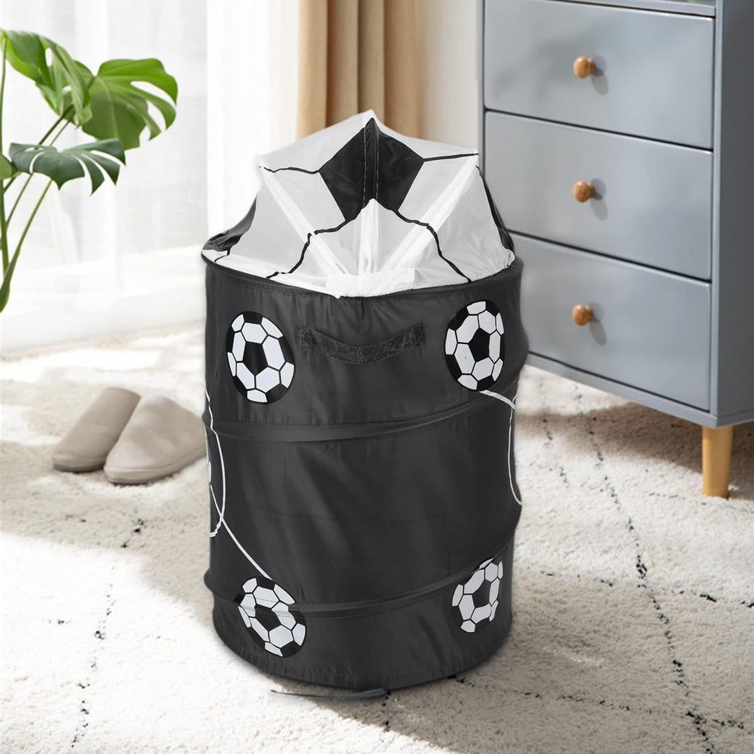 Fussball Faltbarer Wäschekorb, Polyester Tuch Lagerung für Spielzeug und Kleidung
