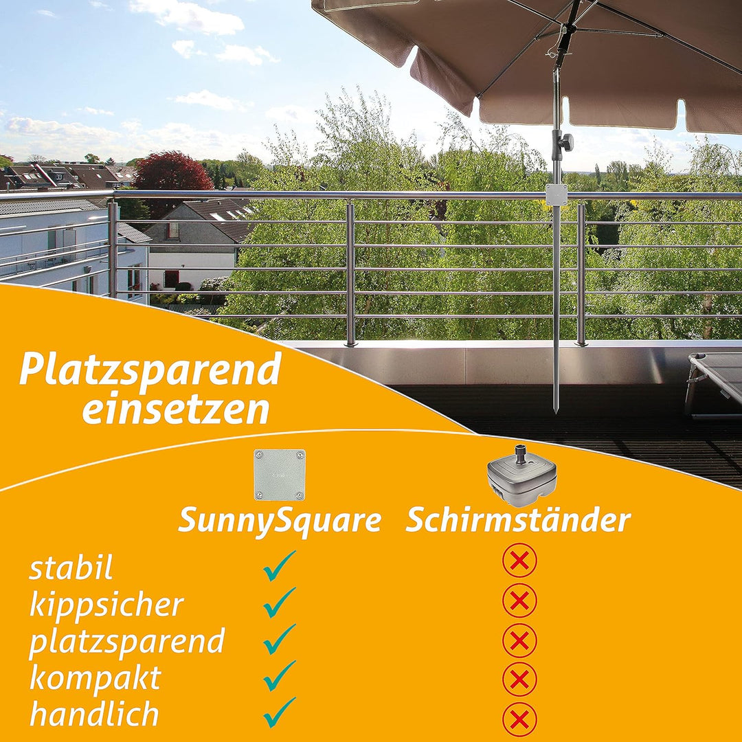 4smile Sonnenschirmhalter Balkongeländer – Aluminium Sonnenschirm Balkon Halterung - Schirmhalterung