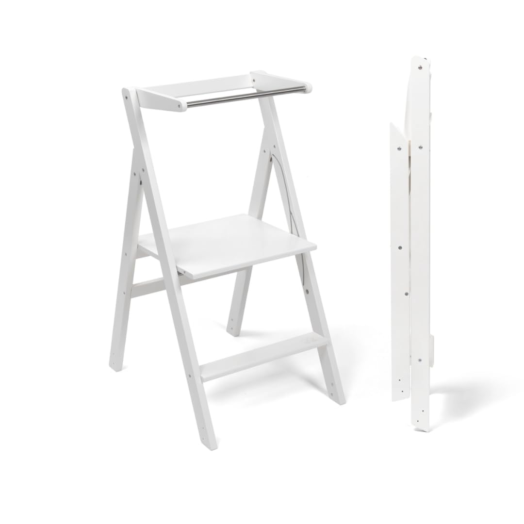 Ette Tete Faltbarer Lernturm mit Verstellbarer Höhe STEP'n'FOLD (Weiss), Weiss