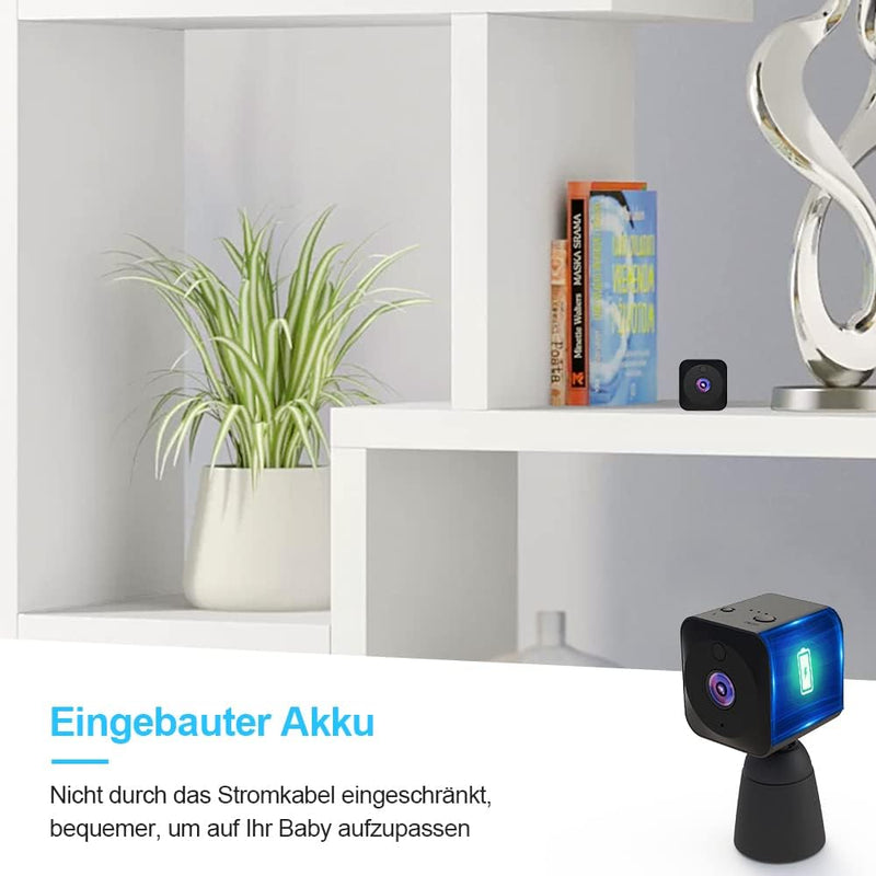 AOBOCAM Mini Kamera, 4K HD WLAN Überwachungskamera Innen Live Übertragung Handy APP Für WiFi Camera