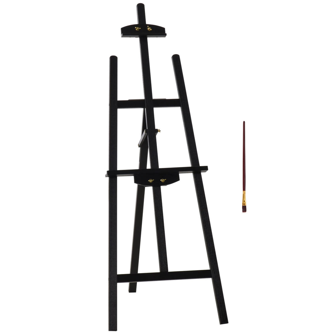 HOMCOM Staffelei Holz 134,5 cm hoch Holzstaffelei für Leinwände bis 108 cm Feldstaffelei Atelierstaf