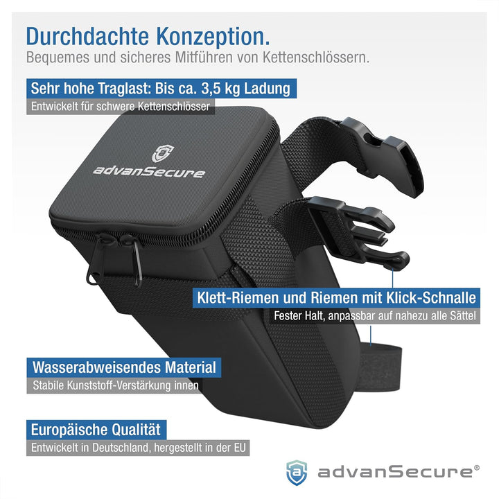 Fahrrad-Satteltasche | ideal für schwere Kettenschlösser | kompatibel mit den meisten Fahrrädern und