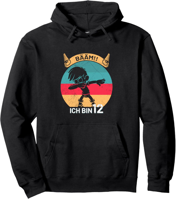 Bääm ich bin 12 Birthday Bday Kindergarten Geburtstagskind Pullover Hoodie