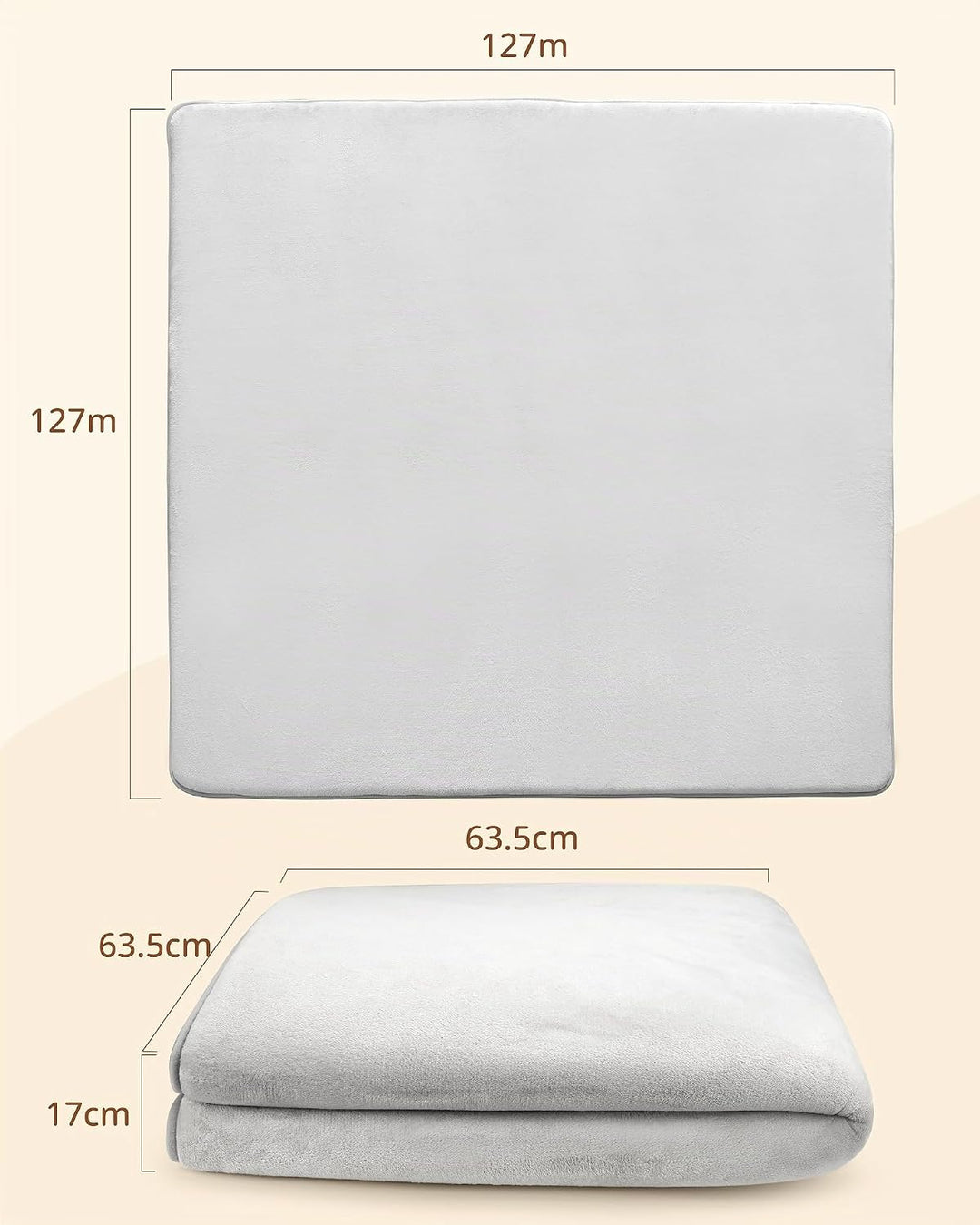 Samtige Baby-Spielmatte für den Boden: 127 * 127 * 3 Weicher Memory-Schaum-Teppich für Laufgitter, r