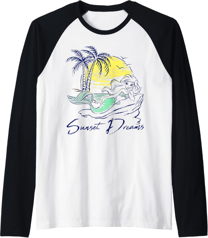 Disney Princess Ariel Sunset Dreams Sketch Raglan