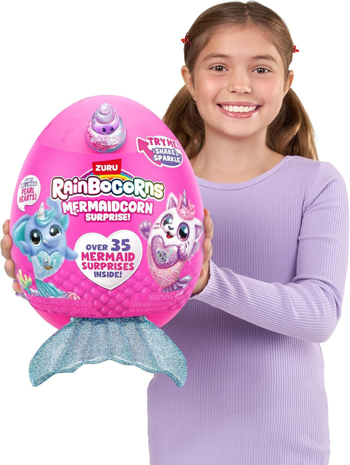 Rainbocorns Mermaidcorn Surprise Serie 7, Meribella Kätzchen, von ZURU, 28 cm Plüschtier, Meerjungfr