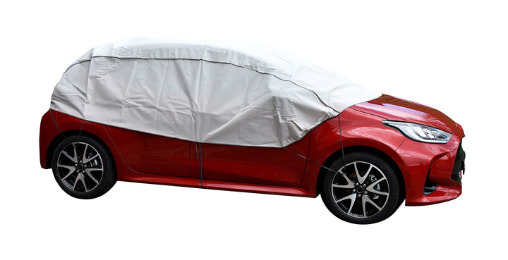 Halbgarage Scheibenschutz für Winter Sommer Herbst kompatibel mit Honda Jazz - Autoabdeckung grau Au