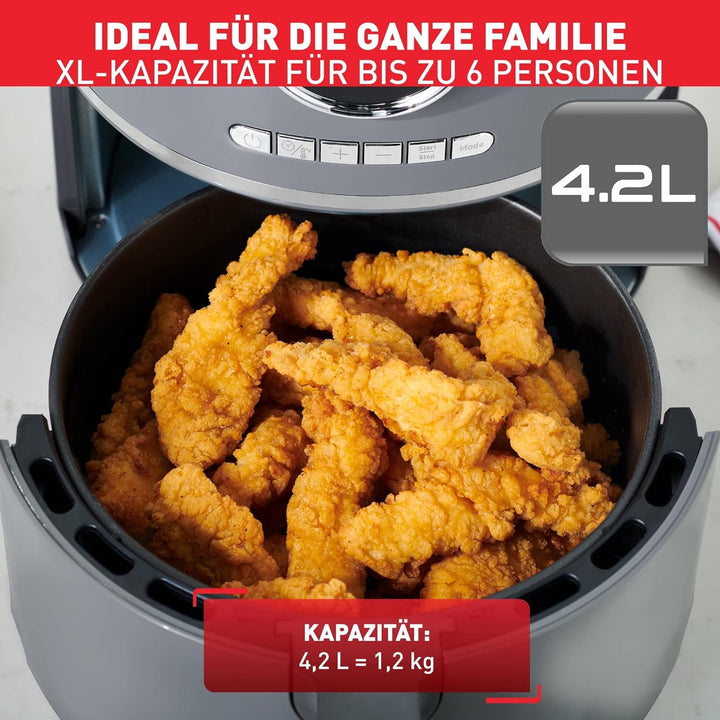 Tefal EY111B Airfry Ultra Digital Heissluftfritteuse | 4 Kochmöglichkeiten (Frittieren, Rösten, Gril