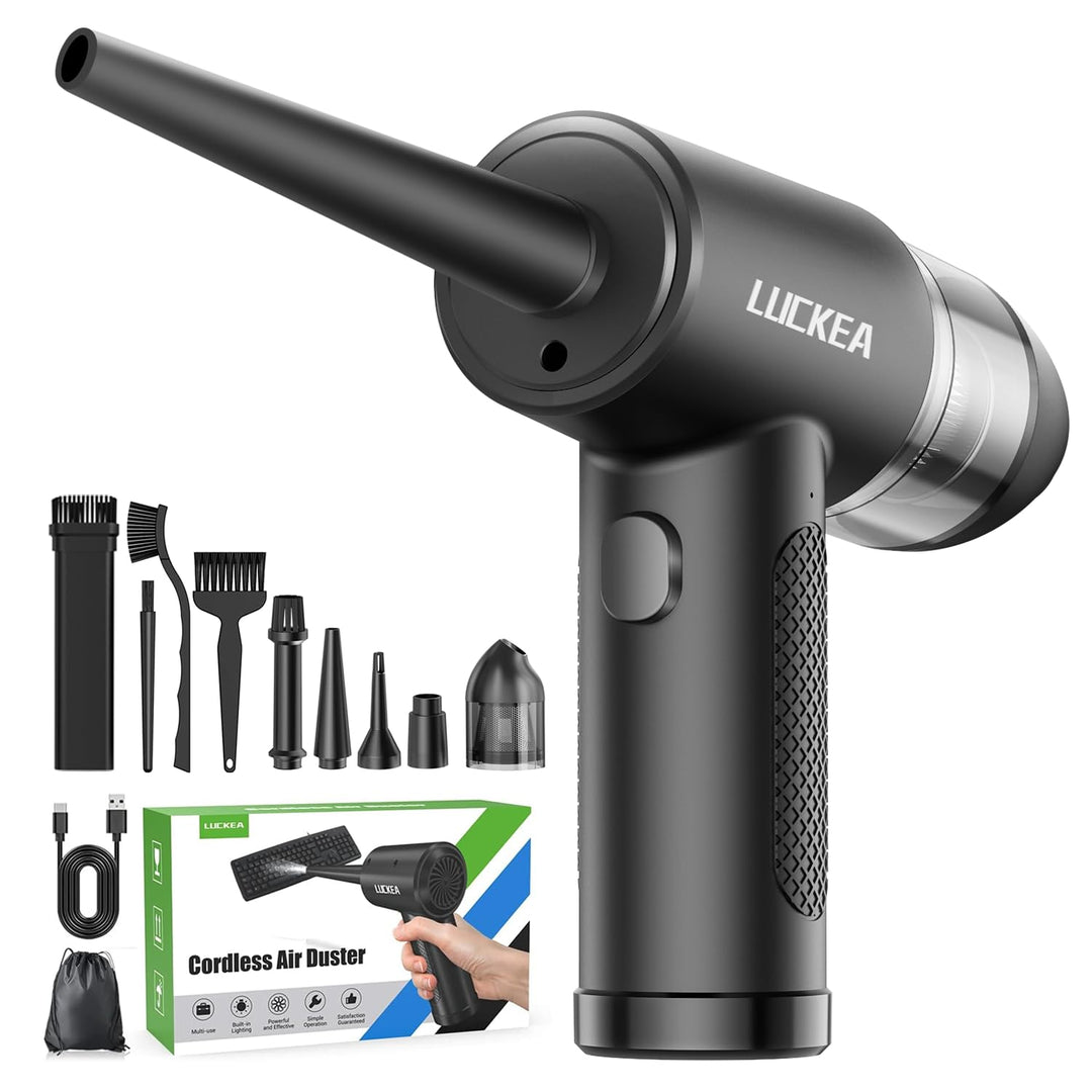 Elektrische Staubgebläse Druckluftspray für PC Reinigung - 3-Gang Air Duster mit 6000 mAh Akku, 5 Bl