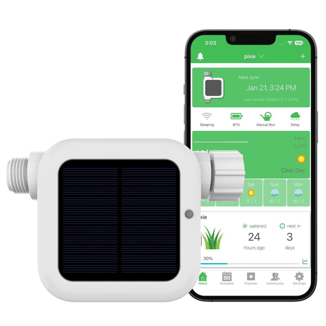 Netro Pixie Smart Schlauch-Wasserhahn-Timer, WLAN-Verbindung, solarbetrieben, wetterbewusst
