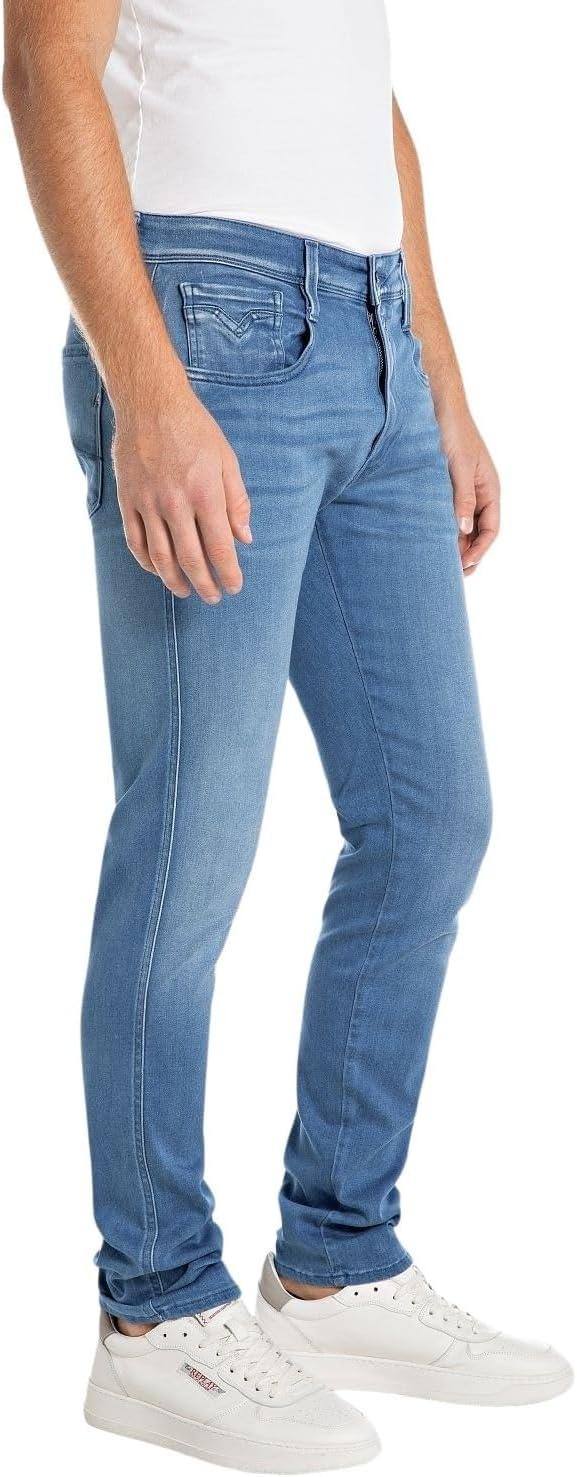 Replay Herren Jeans Anbass Slim-Fit X-Lite 28W / 32L Medium Blue 009, 28W / 32L Medium Blue 009