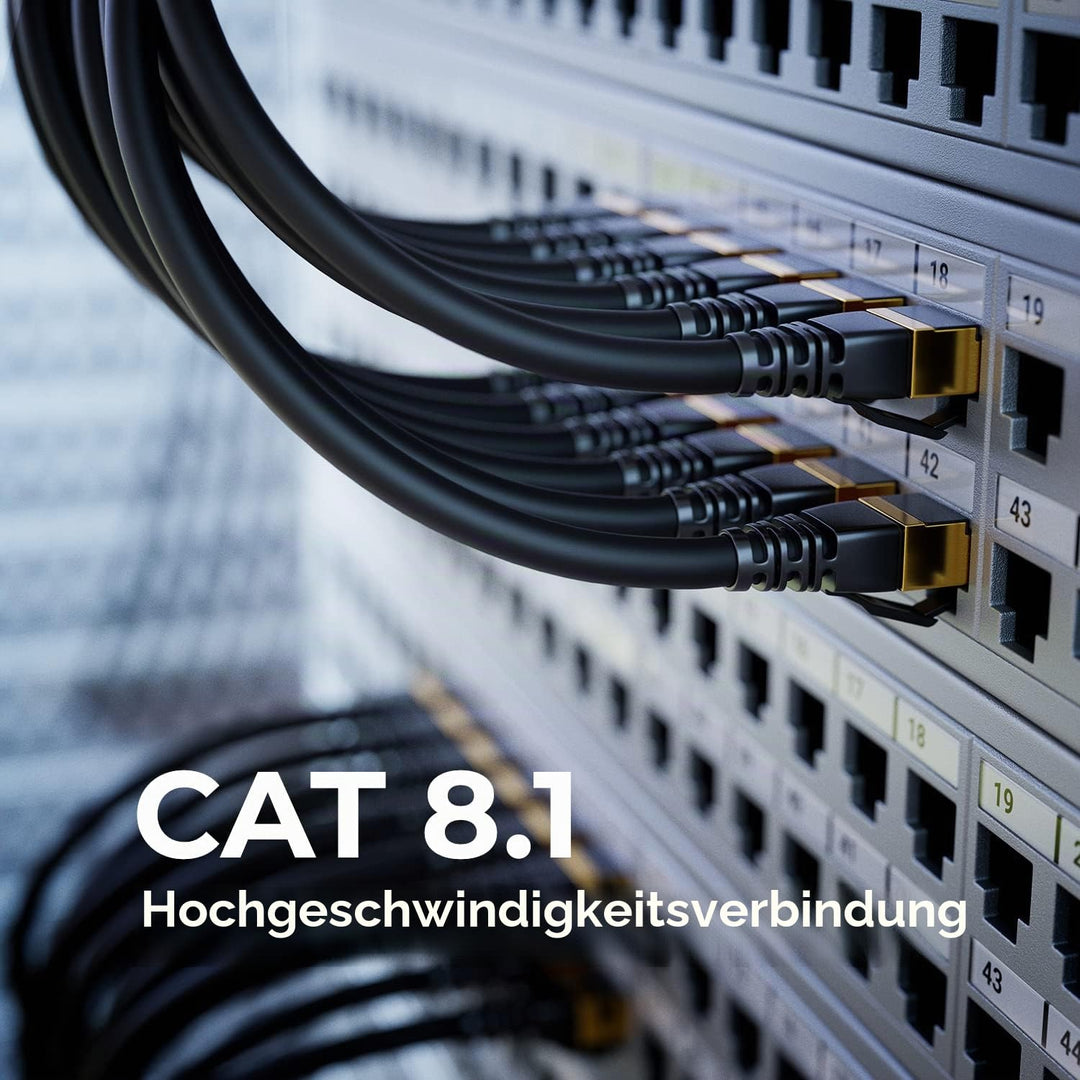 deleyCON 10x 0,25m CAT8.1 Patchkabel Netzwerkkabel Datenkabel S/FTP PIMF 2000 MHz 40 Gbit RJ45 LAN D